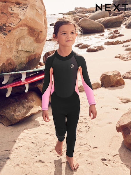 Black 3mm Long Sleeve Neoprene Wetsuit (1-16yrs) (E76833) | €53 - €61