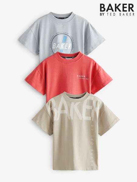 Multicolor - Baker by Ted Baker Graphic Print T-Shirts 3 Pack (E76851) | 42 € - 51 €