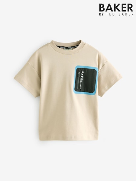 صخري - Baker by Ted Baker Pocket 100% Cotton T-Shirt (E76856) | ‏97 ر.ق. - ‏129 ر.ق.