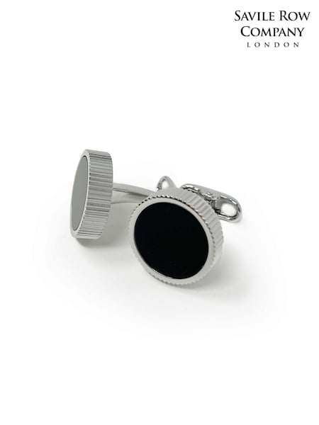 Black - Regular Savile Row Company Semi Precious Stone Cufflinks