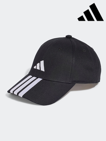 adidas Black 3 Stripe 100% Cotton Baseball Hat (E76979) | 89 QAR