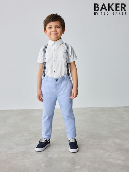 أزرق - Baker by Ted Baker Shirt, Trousers and Braces Set (E76989) | ‏269 د.إ.‏ - ‏ 299‏ د.إ.