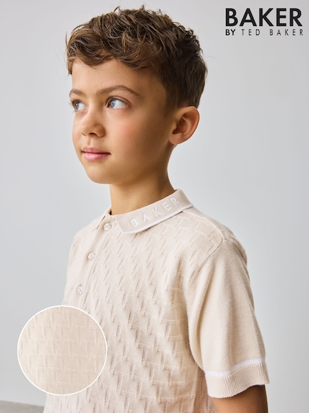 Baker by Ted Baker Knitted Textured Polo Shirt and Shorts Set (E76994) | AED227 - AED257