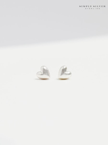 Simply Silver Silver 925 Polished Heart Stud Earrings (E76999) | €18.50