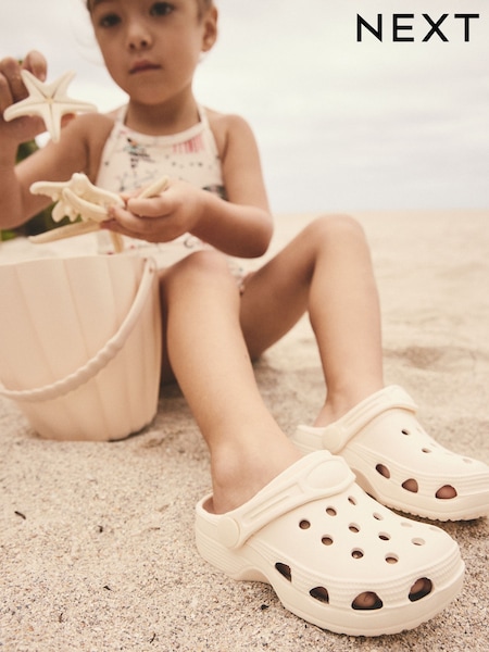 Neutral White Standard Fit (F) Clogs Sandals (E77015) | €10 - €13