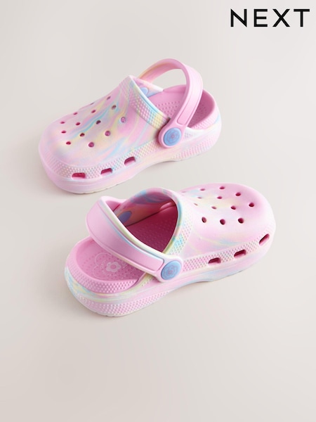Pink Marble Standard Fit (F) Marble Comfort Clogs (E77017) | €14 - €17