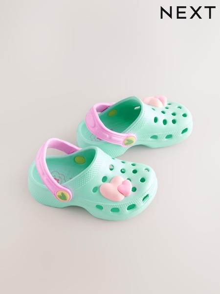 Turquoise Blue Heart Character Clogs (E77035) | AED51 - AED56