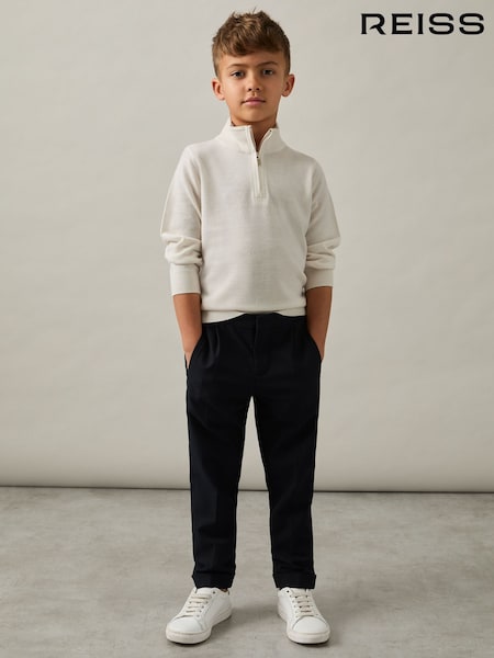 Reiss Snow Blackhall 3-9 yrs Merino Wool Half-Zip Funnel Neck Jumper (E77073) | CA$98