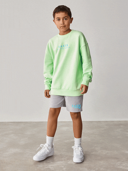 Baker by Ted Baker Lime Green Sweatshirt And Shorts Set (E77081) | $56 - $69