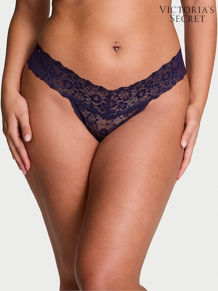 Victoria's Secret Stained Glass Purple Sequins Thong Knickers (E77096) | €4.50