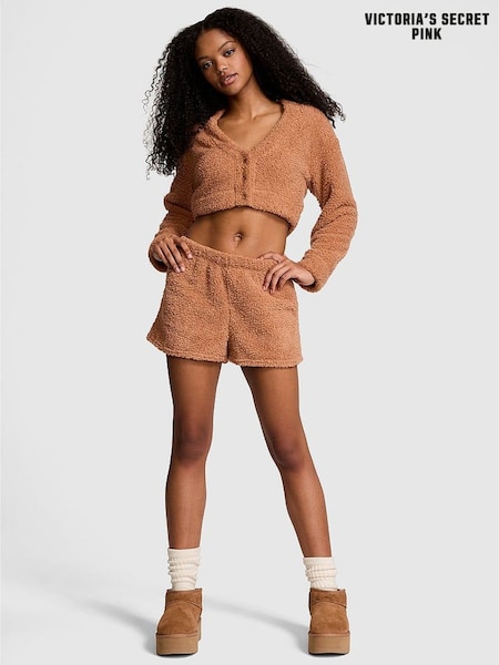 Victoria's Secret PINK Toffee Brown Cosy Knit Boxer Pyjama Shorts (E77108) | €13.50
