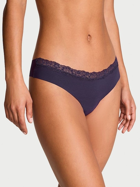 Victoria's Secret Stained Glass Purple Lace Waist Thong Knickers (E77128) | €10.50