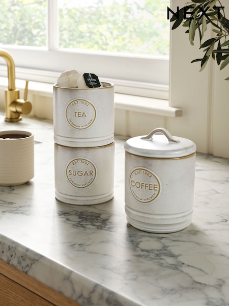 Natural Country Badge Set of 3 Mini Storage Jars Storage Jars (E77144) | $41