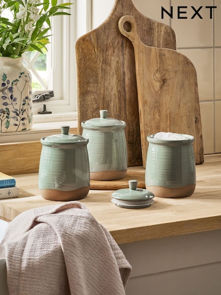 Sage Green Set of 3 Storage Jars Wolton (E77146) | $67