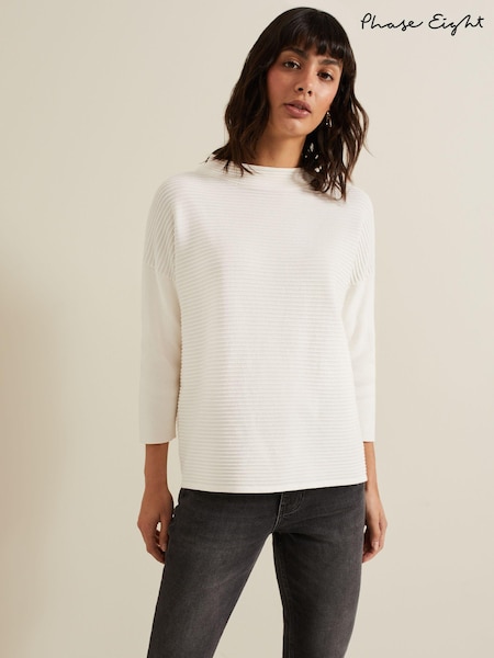 Phase Eight Cream Elise Ripple Jumper (E77242) | €83