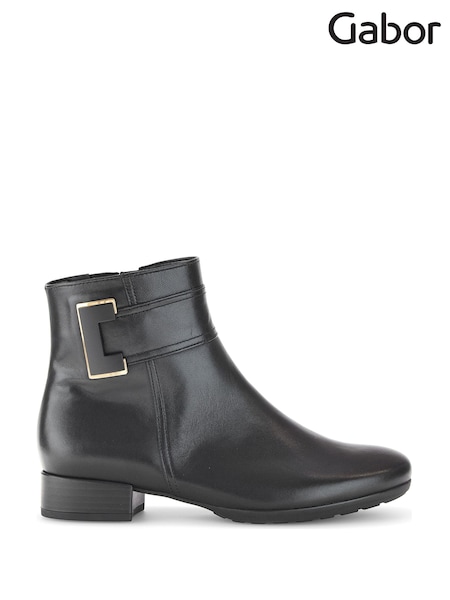 Gabor Balm Leather Ankle Black Boots (E77592) | €178