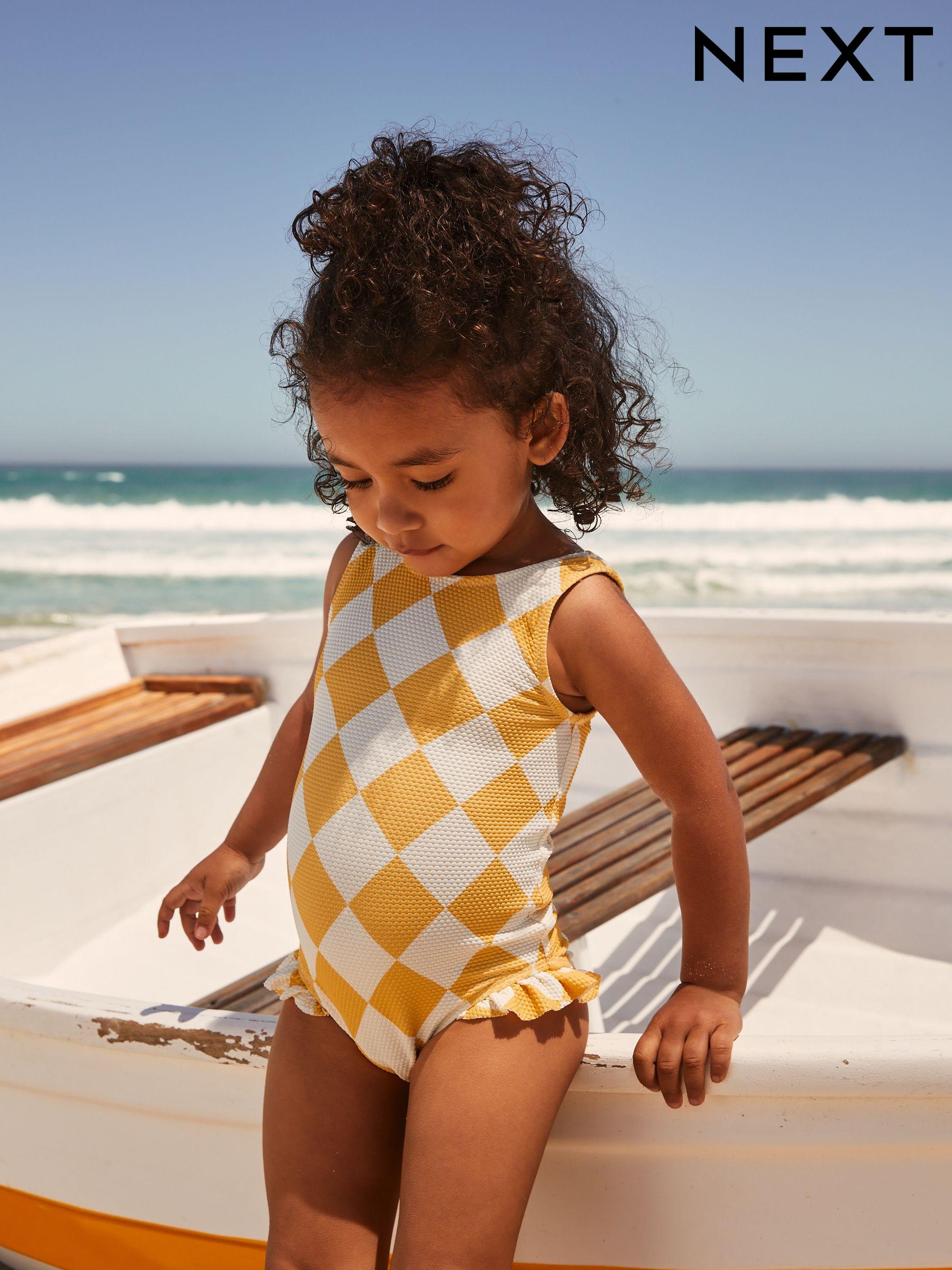 Yellow swimsuit for girls cheap