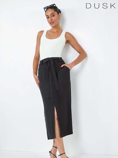 Dusk Belted A-Line Midi Skirt (E77755) | ‏176‏₪