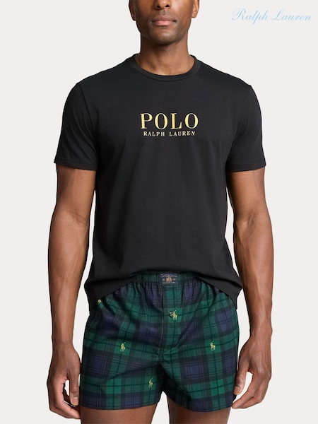 Polo Ralph Lauren 100% Cotton Sleep Black Pyjamas Set (E78034) | €76