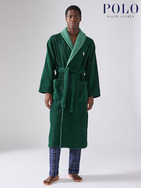 Verde - Halat flaușat cu detalii contrastante Polo Ralph Lauren (E78039) | 703 LEI
