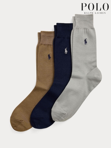 Polo Ralph Lauren Blue Crew Socks 3 Pack (E78075) | €27