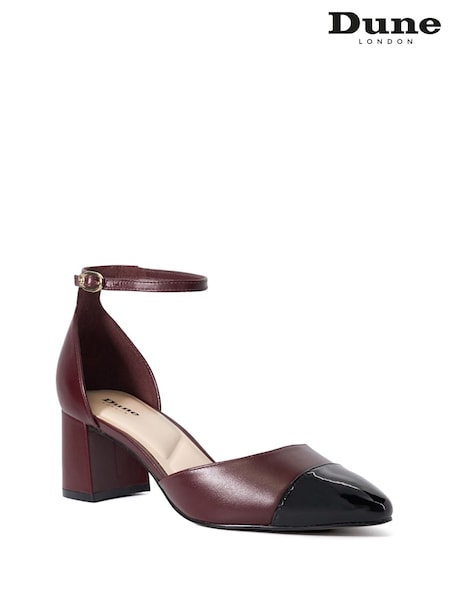 Dune London Burgundy Careless 2 Part Toe Cap Ballet Open Courts (E78098) | €59