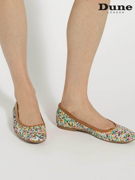 Dune London Black Highlite Sequin Ballerina Flats (E78099) | € 57