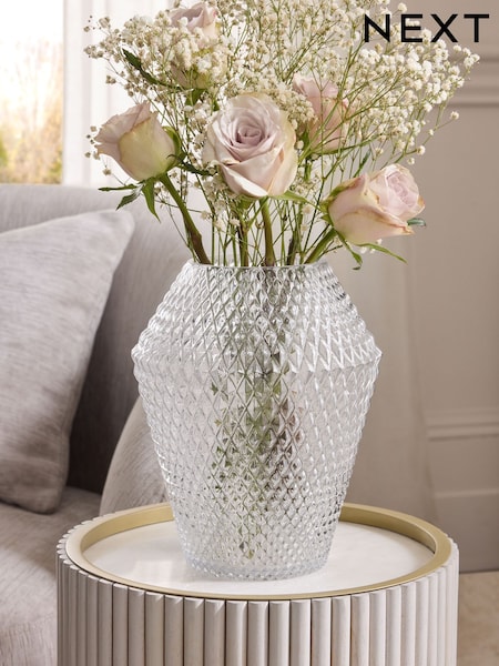 Glass Facet Vase (E78140) | kr370