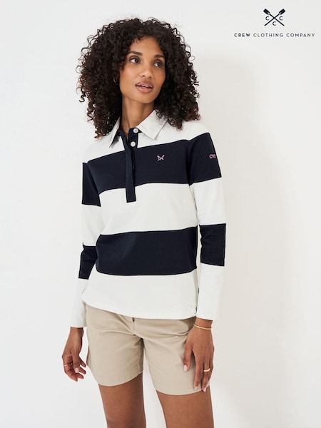 Albastru - Crew Clothing Company Striped Mânecă lungă 100% Bumbac Rugby Cămăși (E78154) | 229 LEI