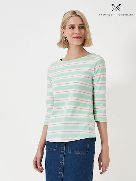 zelena - Crew Clothing Essential Breton Stripe 100% Cotton Top (E78185) | € 19