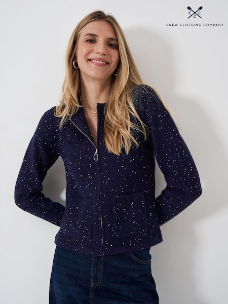 Crew Clothing Company Blue Glitterball Knitted Jacket (E78196) | €55