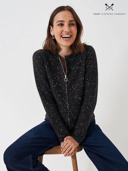 Crew Clothing Company Black Glitterball Knitted Jacket (E78216) | €55