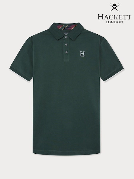 Hackett London Men Green 100% Cotton Polo Shirt (E78255) | 350 SAR