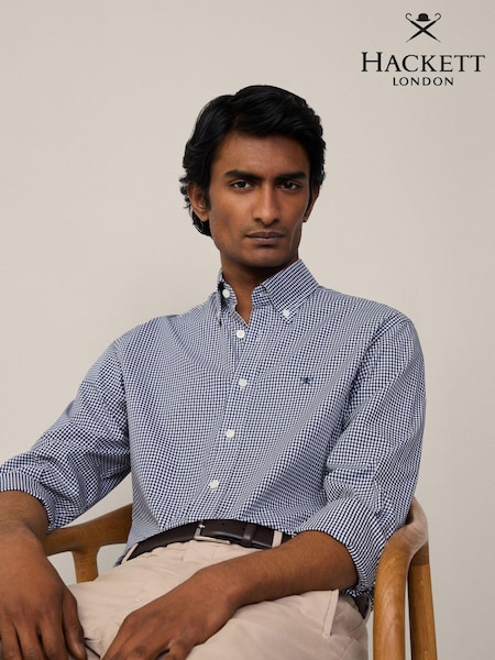 Hackett London Men Blue 100% Cotton Shirt (E78270) | €73