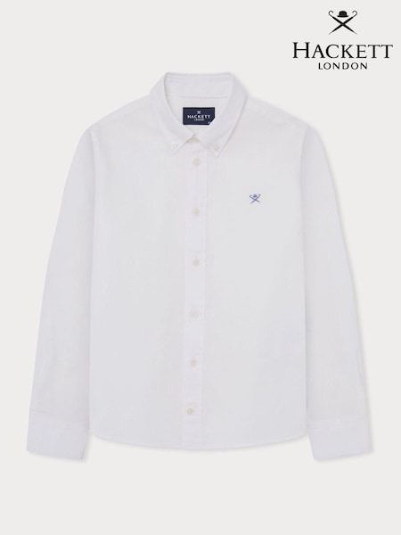 Hackett London Older Boys 100% Cotton White Shirt (E78291) | 229 LEI