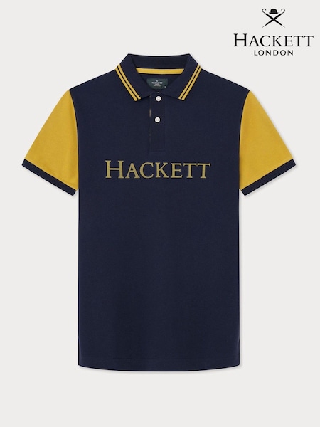Hackett London Men Blue 100% Cotton Polo Shirt (E78327) | €82