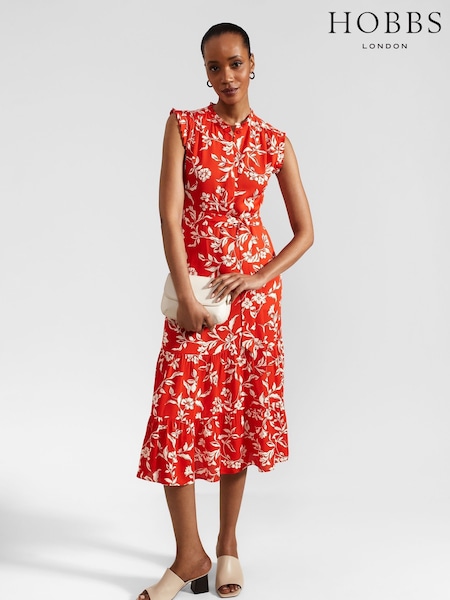 Hobbs Red Petite Elsa Dress (E78414) | €102