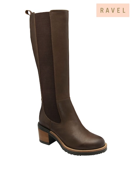 Ravel Brown Leather Knee High Boots (E78424) | R$ 1,335