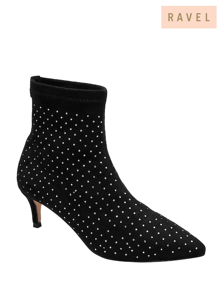 Ravel Black Chrome Imi Suede Sock Ankle Boots (E78435) | R$ 640