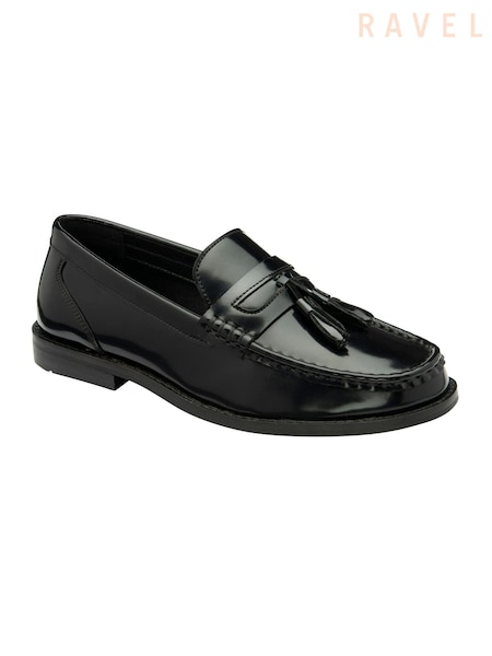 Ravel Black Leather Loafers (E78453) | ₪377
