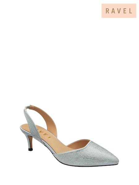 Ravel Silver Diamante Sling Back Shoes (E78456) | $122