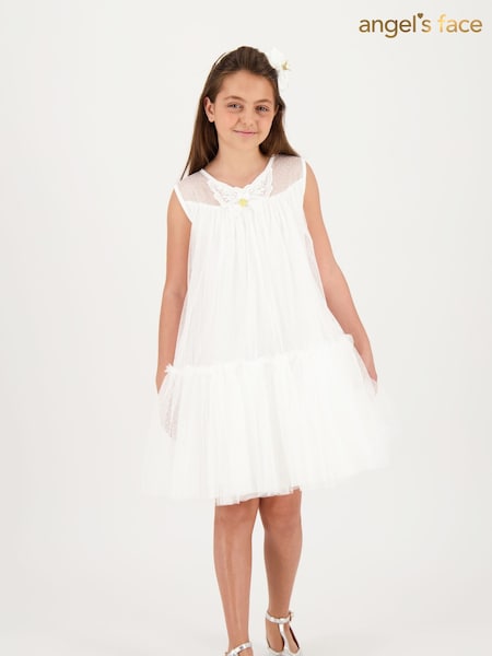 Angels Face Caria Sleeveless Butterfly Snowdrop White Dress (E78583) | €46 - €49