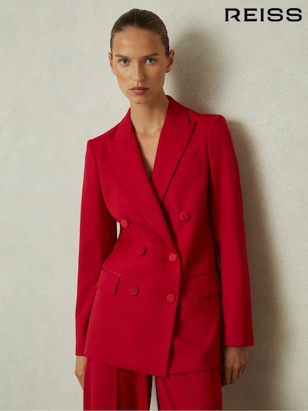 Reiss Anna Wool Blend Double Breasted Tux Blazer (E78645) | €438