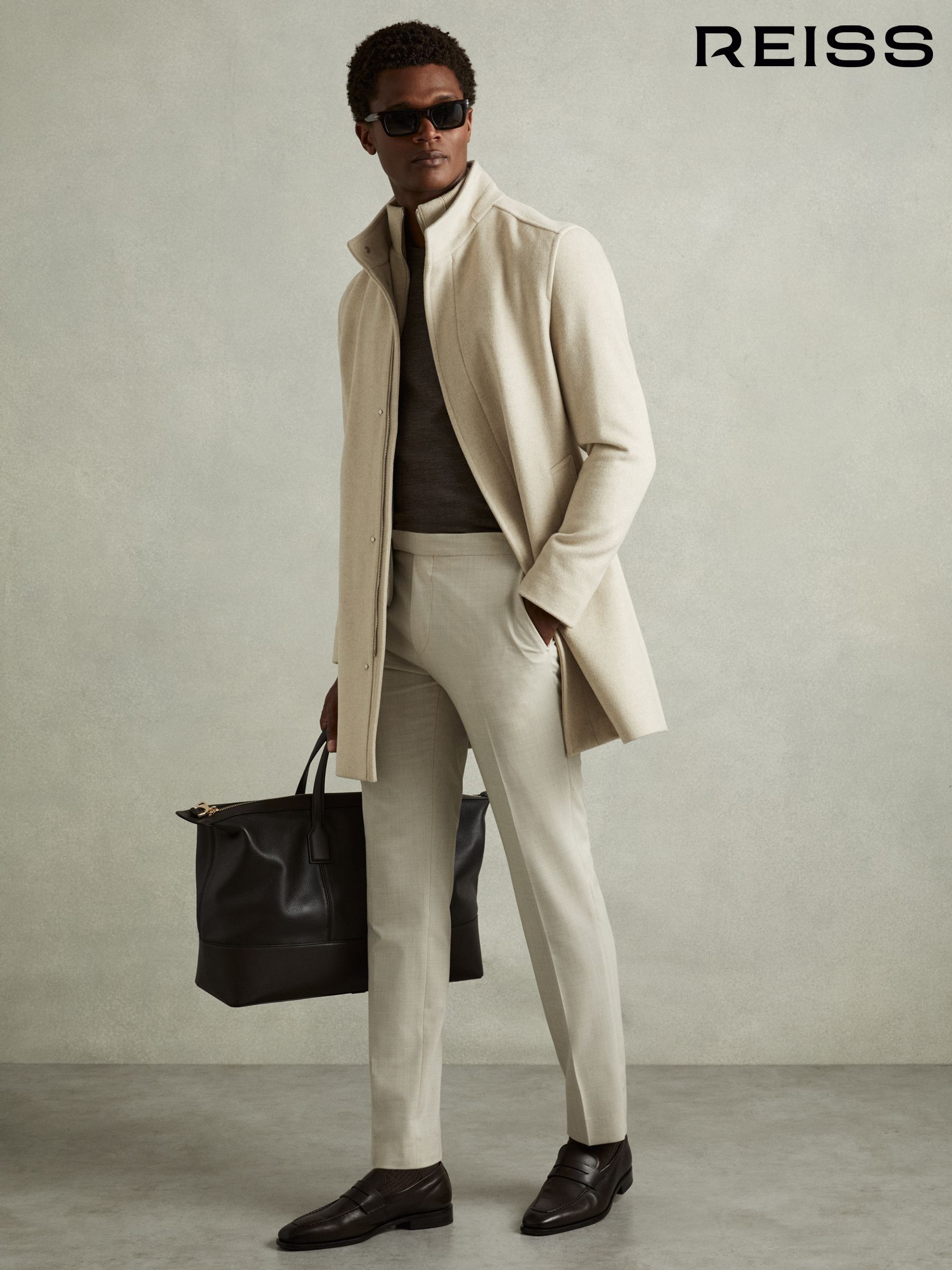 Reiss beige coat outlet