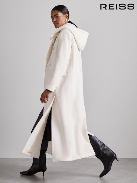 Reiss Cream Clara Atelier Wool and Cashmere Longline Coat (E78660) | €785