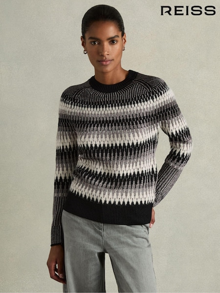 Reiss Black/White Belle Glitter Jumper with Alpaca (E78666) | €44
