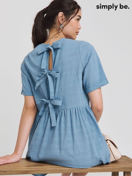 Simply Be Bow Smock Dress (E78677) | 129 LEI