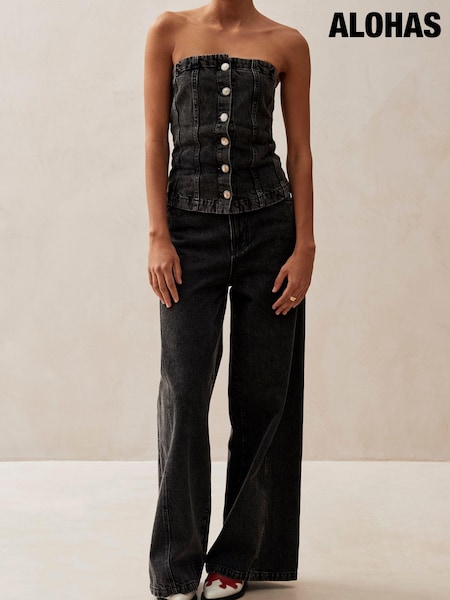 Alohas Black Troyes Denim 100% Cotton Tank (E78696) | €50