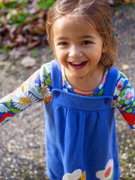 Frugi Blue All Over Print Flower Outfit Dress (E78713) | €26 - €27