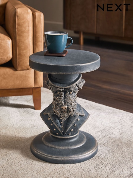 Grey Schnauzer dog resin Shaped Side Table (E78931) | €155